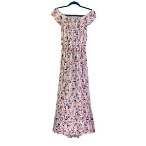 AMERICAN EAGLE Pink Floral Off-Shoulder Maxi‎ Dress
